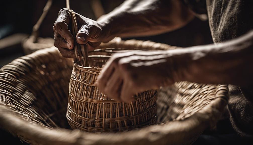 crafting baskets with rattan