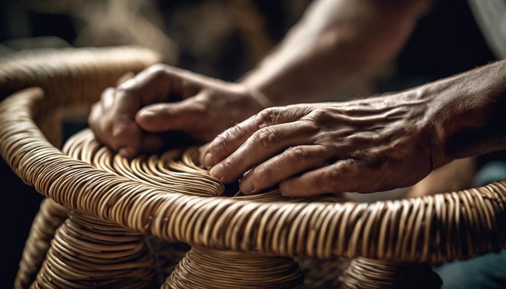 artisan creating split cane