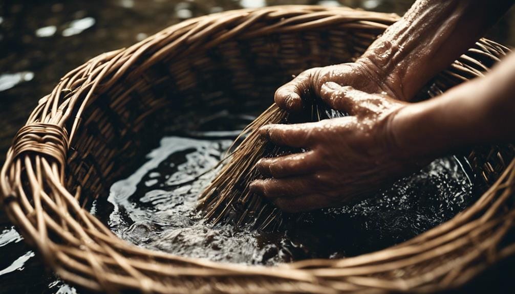 cleaning woven basket stains