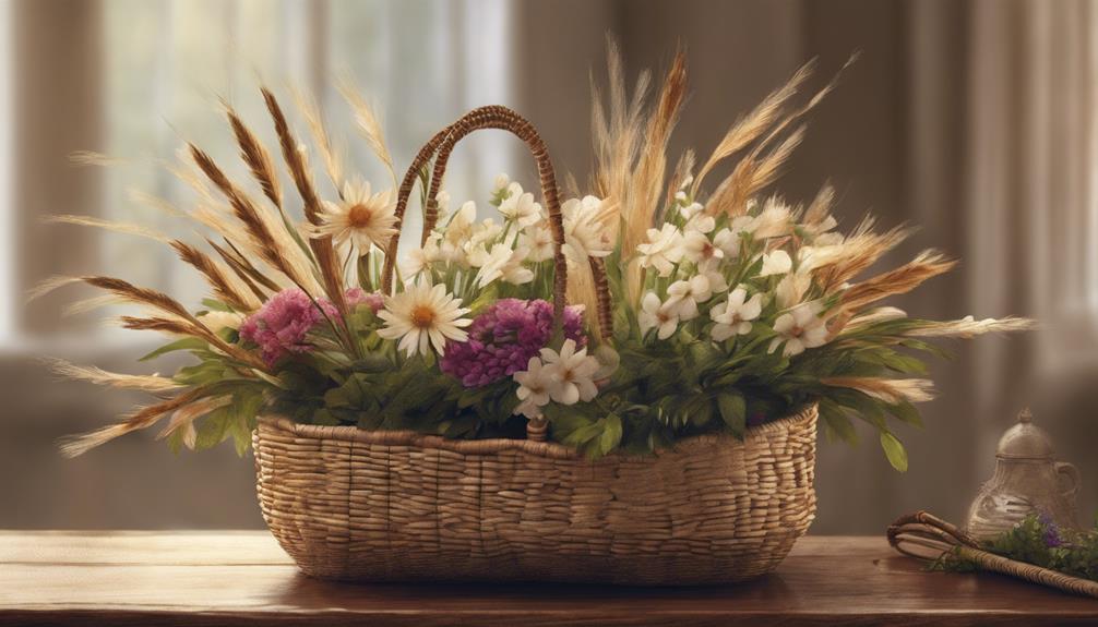 displaying woven basket creations