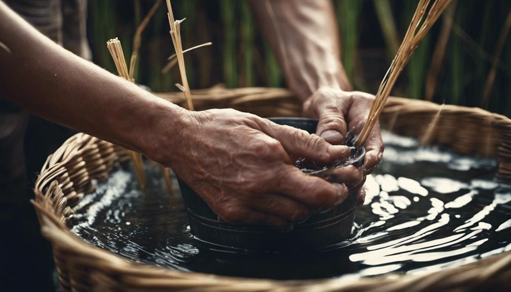 gathering materials for basketry