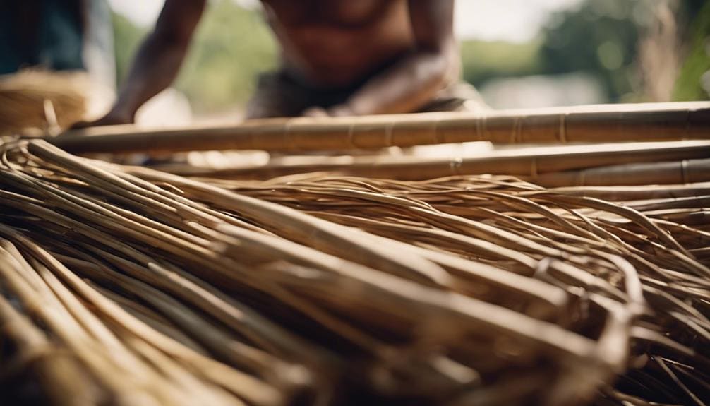 preparing rattan cane fibers