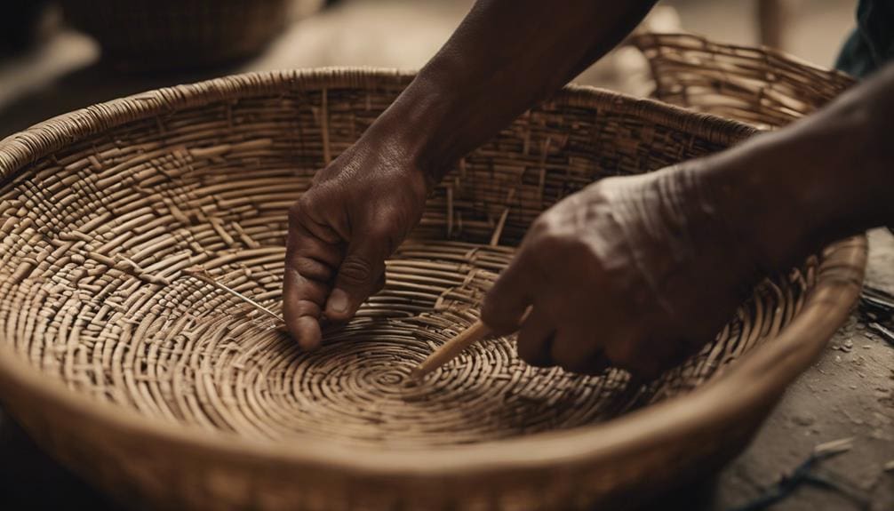 preserving rattan cane baskets