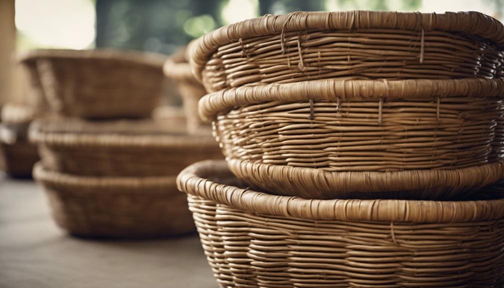 preserving rattan cane baskets