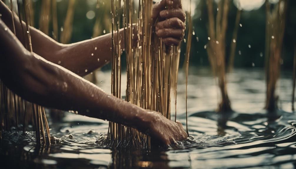 processing papyrus for weaving