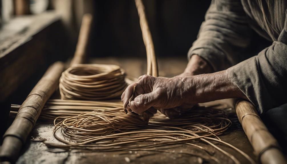 processing rattan for weaving