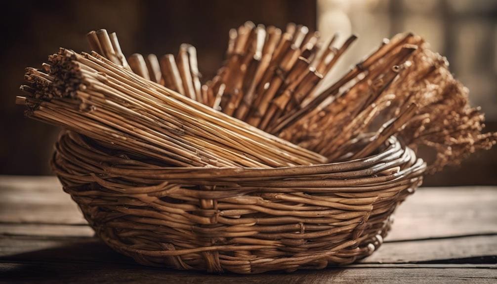 rattan cane weaving details