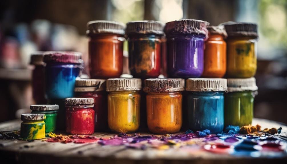 vibrant artistic pigments displayed